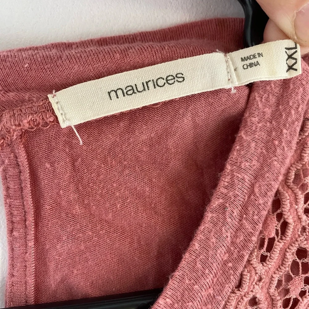 Dusty Rose Pink Lace Tank, Size XXL - Picture 3 of 5